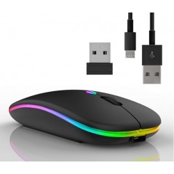 Raton Mouse Gaming Inalambrico Recargable USB LED